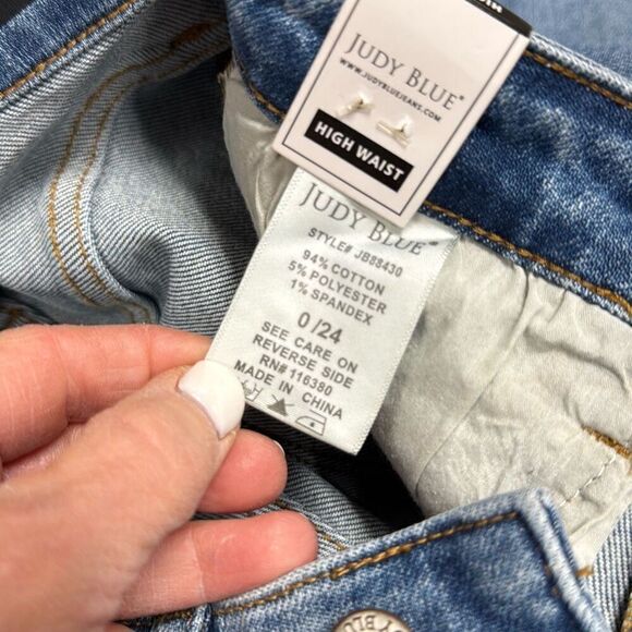 Judy Blue Women’s Relaxed High Waist Straight Leg Jeans Size 0/24 NEW - Picture 6 of 7